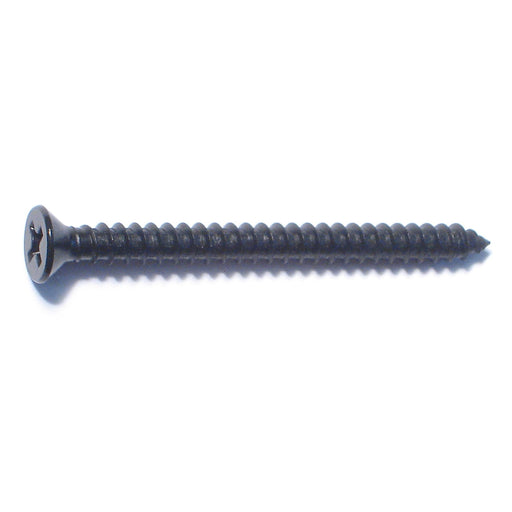 #8 x 2" Black Steel Phillips Flat Head Sheet Metal Screws