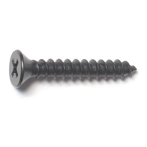 #10 x 1-1/4" Black Steel Phillips Flat Head Sheet Metal Screws