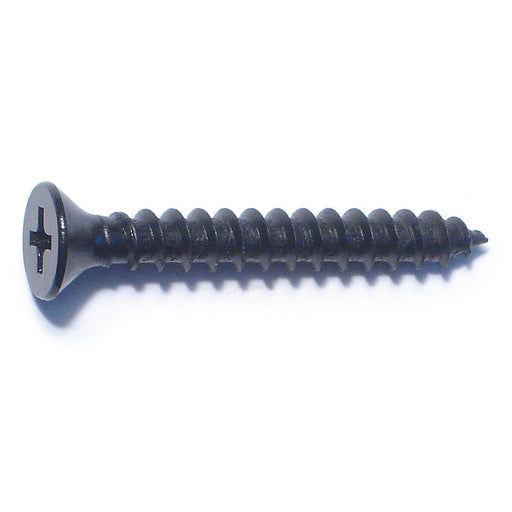 #10 x 1-1/2" Black Steel Phillips Flat Head Sheet Metal Screws