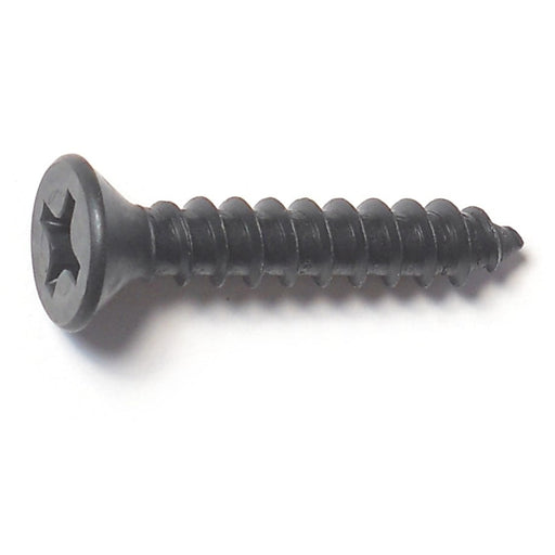 #12 x 1-1/4" Black Steel Phillips Flat Head Sheet Metal Screws