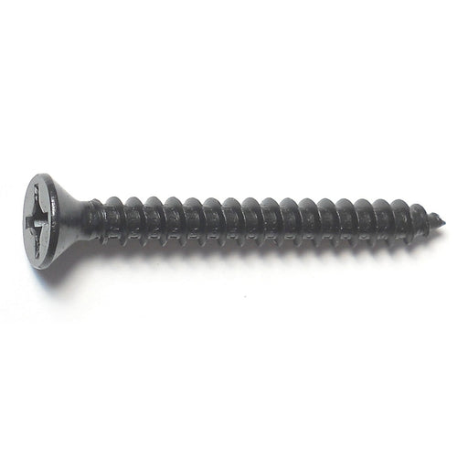 #12 x 2" Black Steel Phillips Flat Head Sheet Metal Screws