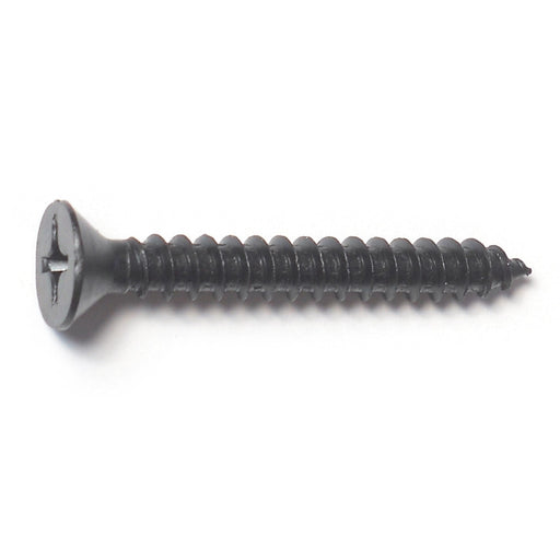 #14 x 2" Black Steel Phillips Flat Head Sheet Metal Screws