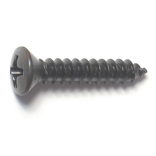 #6 x 3/4" Black Steel Phillips Oval Head Sheet Metal Screws