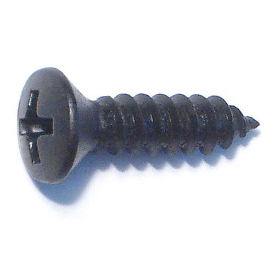 #10 x 3/4" Black Steel Phillips Oval Head Sheet Metal Screws