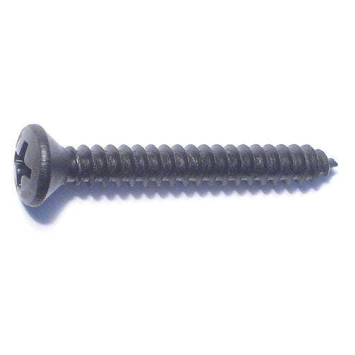 #10 x 1-1/2" Black Steel Phillips Oval Head Sheet Metal Screws