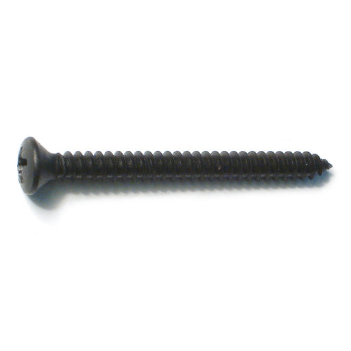 #10 x 2" Black Steel Phillips Oval Head Sheet Metal Screws