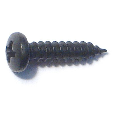 #4 x 1/2" Black Steel Phillips Pan Head Sheet Metal Screws