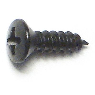 #4 x 3/8" Black Steel Phillips Oval Head Sheet Metal Screws