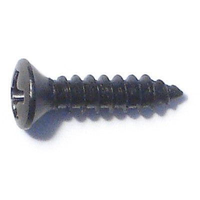 #4 x 1/2" Black Steel Phillips Oval Head Sheet Metal Screws