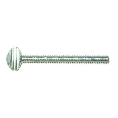 #10-24 x 2" Zinc Plated Steel Coarse Thread Spade Head Thumb Screws