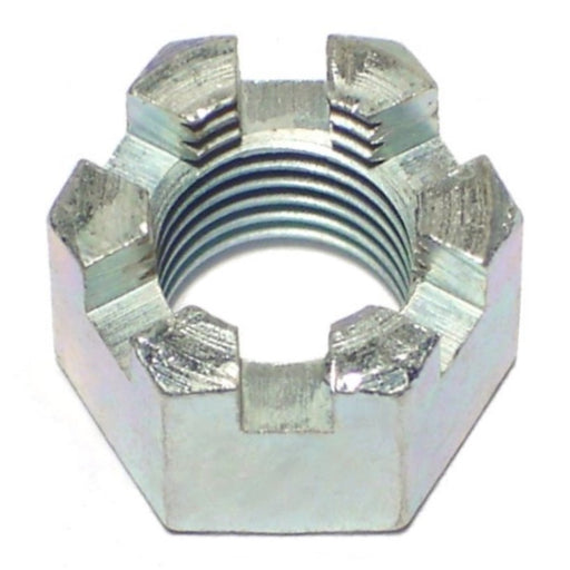 7/16"-20 Zinc Plated Steel Fine Thread Castle Hex Nuts