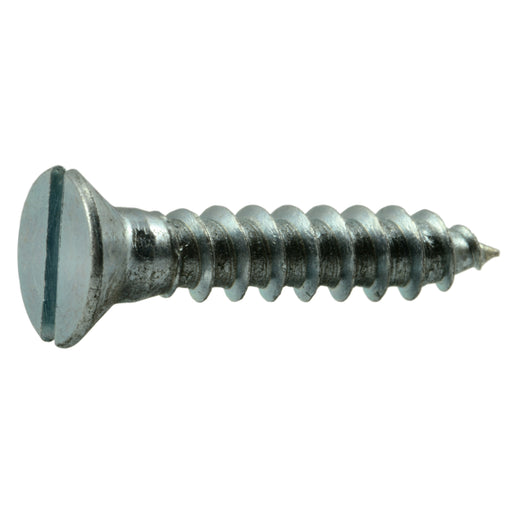 #10 x 1" Zinc Plated Steel Slotted Flat Head Wood Screws