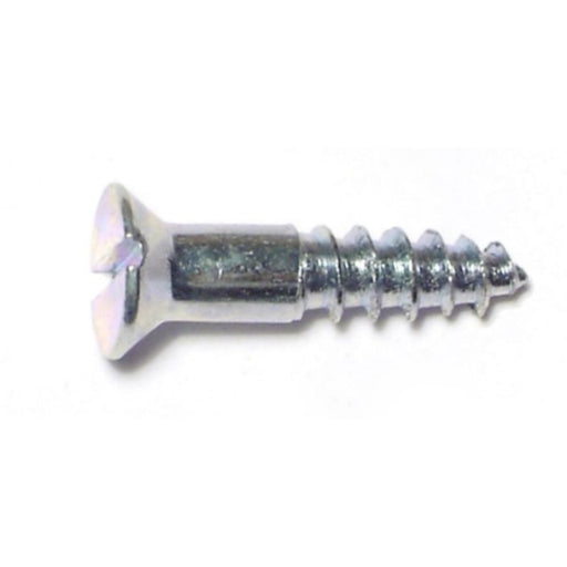 #8 x 3/4" Zinc Plated Steel Slotted Flat Head Wood Screws