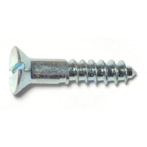 #8 x 7/8" Zinc Plated Steel Slotted Flat Head Wood Screws