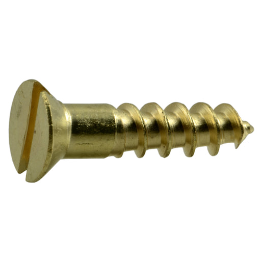 #8 x 3/4" Brass Slotted Flat Head Wood Screws