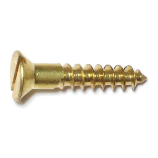 #8 x 1" Brass Slotted Flat Head Wood Screws