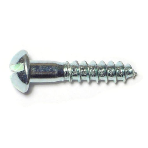 #8 x 7/8" Zinc Plated Steel Slotted Round Head Wood Screws