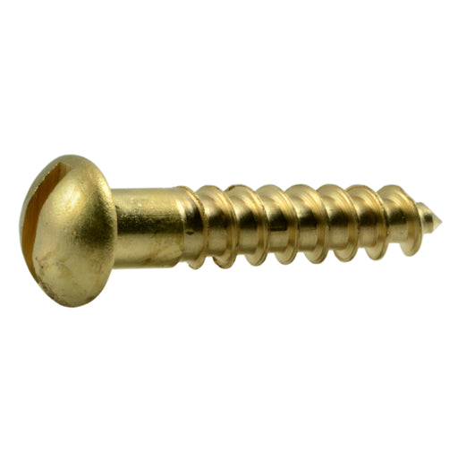 #8 x 7/8" Brass Slotted Round Head Wood Screws