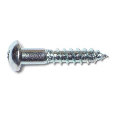 #10 x 1" Zinc Plated Steel Phillips Round Head Wood Screws