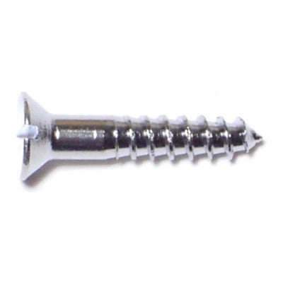 #6 x 3/4" Zinc Plated Steel Slotted Flat Head Wood Screws