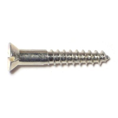 #6 x 7/8" Zinc Plated Steel Slotted Flat Head Wood Screws