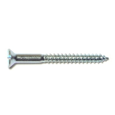 #6 x 1-1/4" Zinc Plated Steel Slotted Flat Head Wood Screws