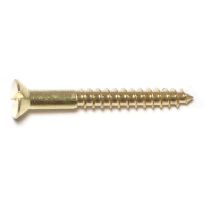 #6 x 1-1/4" Brass Slotted Flat Head Wood Screws