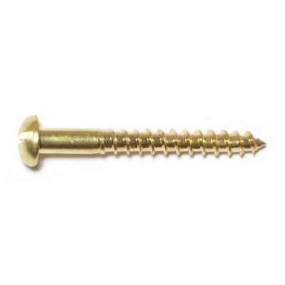 #6 x 1-1/4" Brass Slotted Round Head Wood Screws