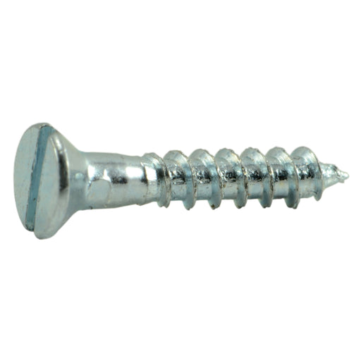 #2 x 1/2" Zinc Plated Steel Slotted Flat Head Wood Screws