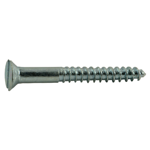 #4 x 1" Zinc Plated Steel Slotted Flat Head Wood Screws