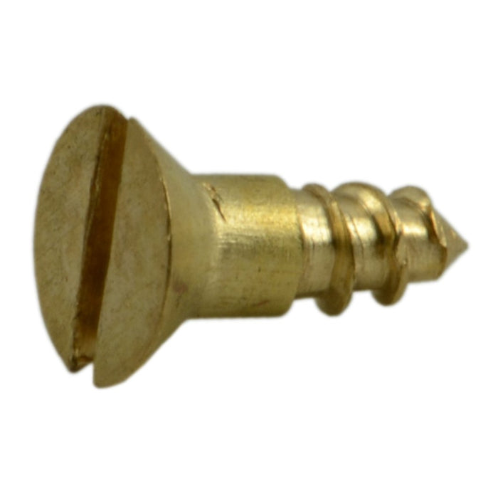 #2 x 1/4" Brass Slotted Flat Head Wood Screws