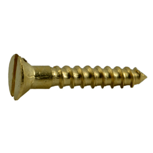 #2 x 1/2" Brass Slotted Flat Head Wood Screws