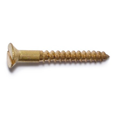 #4 x 1" Brass Slotted Flat Head Wood Screws