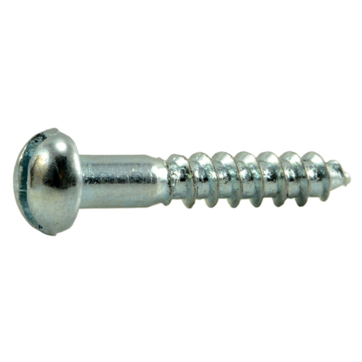 #2 x 1/2" Zinc Plated Steel Slotted Round Head Wood Screws