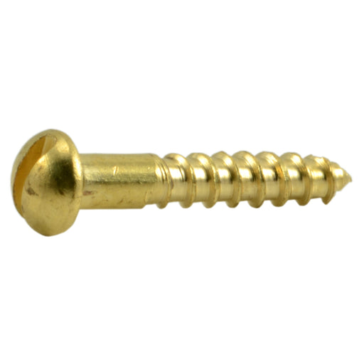 #2 x 1/2" Brass Slotted Round Head Wood Screws