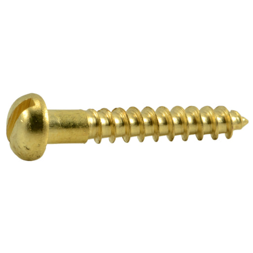 #4 x 3/4" Brass Slotted Round Head Wood Screws