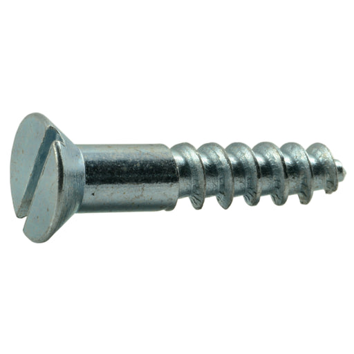 #14 x 1-1/4" Zinc Plated Steel Slotted Flat Head Wood Screws