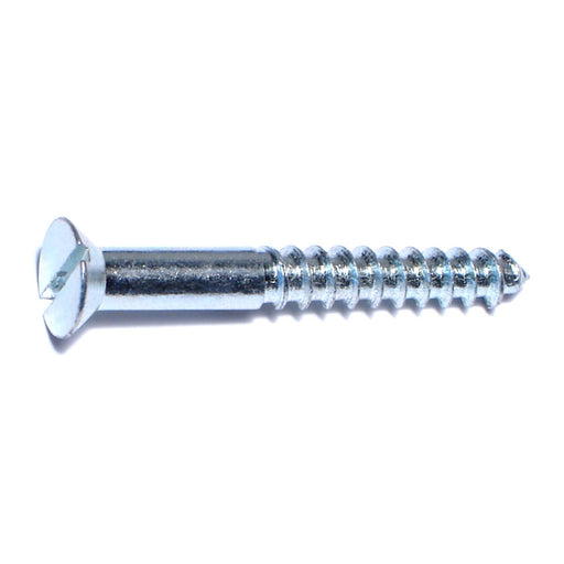 #14 x 2" Zinc Plated Steel Slotted Flat Head Wood Screws