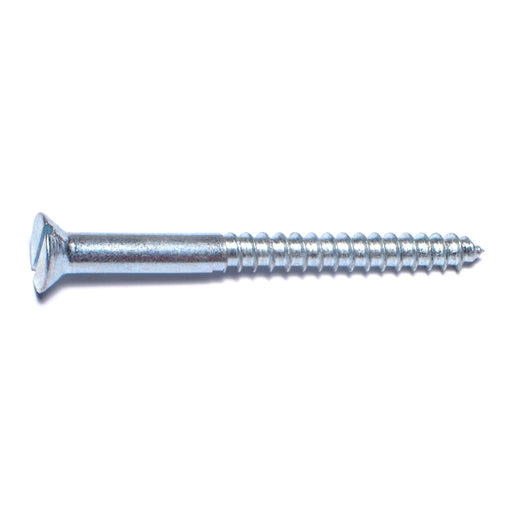 #14 x 2-1/2" Zinc Plated Steel Slotted Flat Head Wood Screws