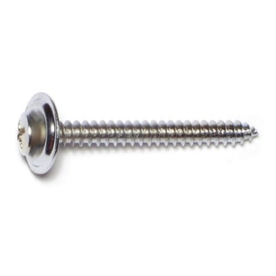 #8 x 1-1/2" Steel Phillips Oval Trim Washer Head Sheet Metal Screws