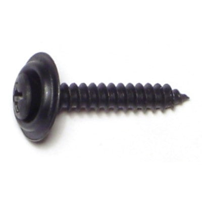 #8 x 1" Black Phosphate Steel Phillips Oval Trim Washer Head Sheet Metal Screws