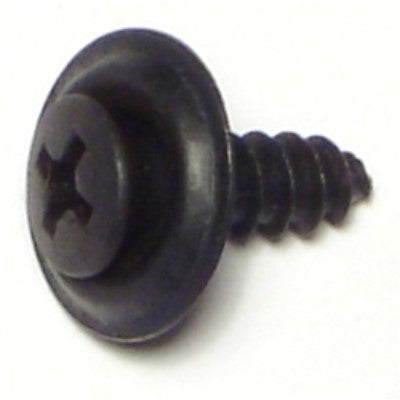 #10 x 5/8" Black Phosphate Steel Phillips Oval Trim Washer Head Sheet Metal Screws