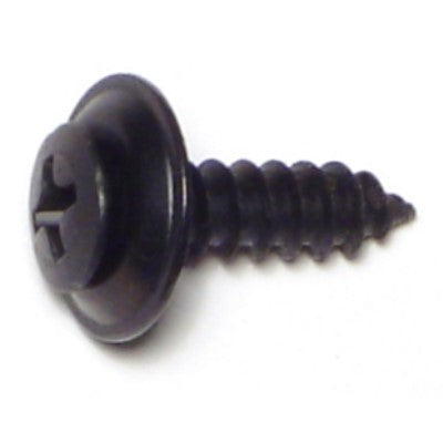 #10 x 3/4" Black Phosphate Steel Phillips Oval Trim Washer Head Sheet Metal Screws