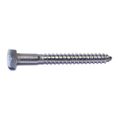 1/4" x 2-1/2" 18-8 Stainless Steel Hex Head Lag Screws