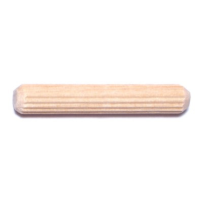 1/4" x 1-1/2" Birch Wood Fluted Dowel Pins