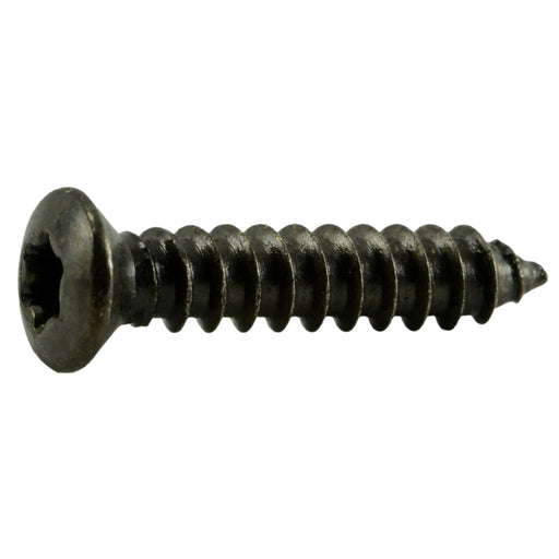 4.2mm x 20mm Black Oxide Steel Star Drive Oval Head Sheet Metal Screws