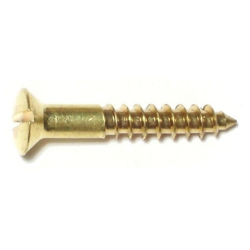 #6 x 7/8" Brass Slotted Oval Head Wood Screws