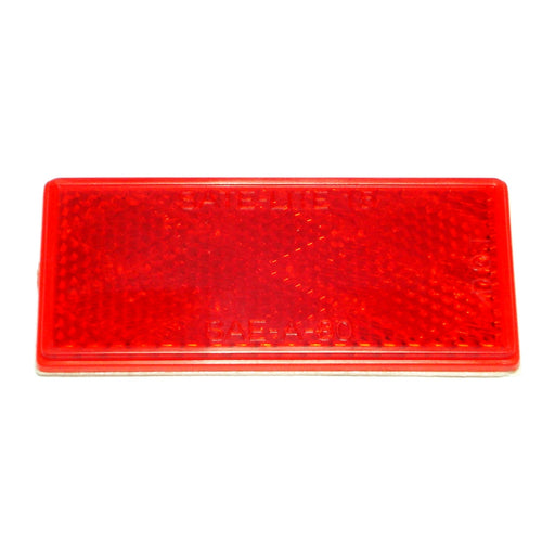 3-1/4" x 1-1/2" Red Plastic Rectangular Stick-On Reflectors