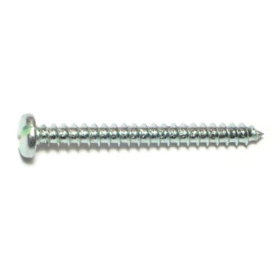 #10 x 2" Zinc Plated Steel Slotted Pan Head Sheet Metal Screws