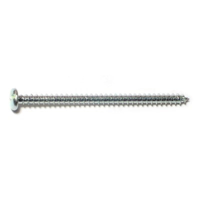 #10 x 3" Zinc Plated Steel Slotted Pan Head Sheet Metal Screws